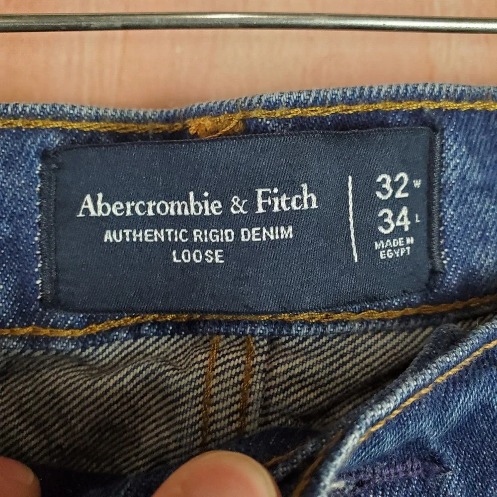 Abercrombie & Fitch Mens Jeans 32X32 Blue Cotton 5-Pockets Design Relaxed-Fit